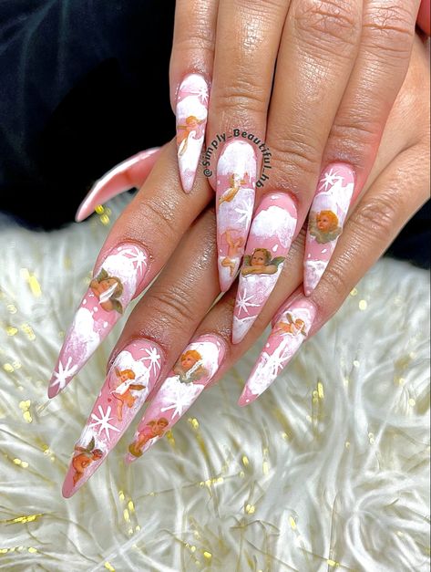 Cupid Nails, Almond Nails Inspiration, Trendy Nails Stiletto, Signature Nails, Baby Nail Art, Mobile Nail Technician, Basic Nail, Nails Shape, Mobile Nails