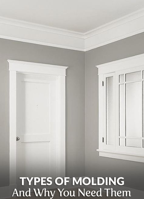 Quarter Round Molding Ceiling, Types Of Trim Moldings, Shaker Style Molding And Trim, Farmhouse Crown Moulding Ideas, Types Of Moulding, Types Of Crown Molding Ceiling, Types Of Window Trim, Ceiling Mouldings And Trim Ideas, Ceiling Trim Molding