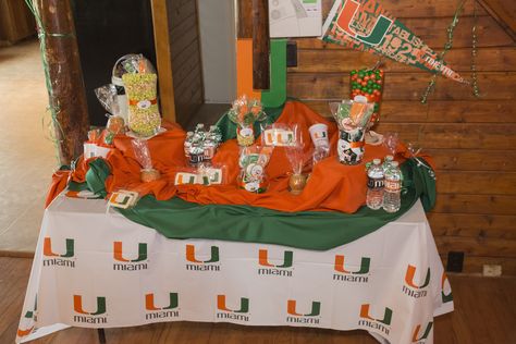 University Of Miami Graduation Party, U Of Miami, College Announcements, College Vibes, Trunk Party, Miami Party, Themed Desserts, Dream School, Graduation Photoshoot