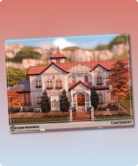 Sims 4 House CC: Stunning Canterbury Residential Lot Sims 4 House Cc, Hall House, Sims 4 Cc Download, Best Sims, Sims 4 House, Sims 4 Houses, Sims House, The Sims Resource, Sims Resource