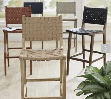 41 Best Bar Stools With Backs That Are Comfortable (2023) - Happily Inspired Woven Bar Stools, Counter Stools With Backs, Island Stools, Cozy Breakfast Nook, Backless Stools, Leather Counter Stools, Bar Stools With Backs, Back Bar, Stools With Backs