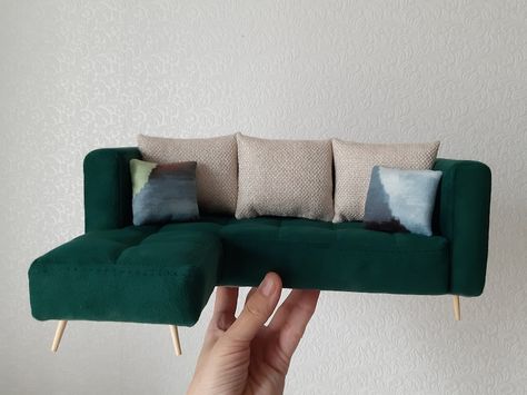 Miniature Scandinavian Sofa. Modern Dollhouse Furniture | Etsy Mini Sala, Scandinavian Sofa, Scandinavian Sofas, Modern Dollhouse Furniture, Mini Sofa, Dollhouse Living Room, Furniture Design Sketches, Doll Furniture Diy, Diy Barbie Furniture