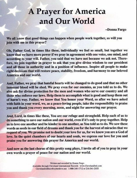 Prayers For The World, Prayer For America, Pray For Leaders, Inspiritional Quotes, Prayer For The Nation, Prayer For Our Country, Donna Fargo, Prayers For America, Fatima Prayer