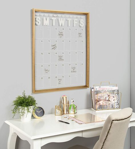 Clean Office Space, Acrylic Calendar, Calendar Board, Dry Erase Calendar, Wall Planner, Chic Frames, Clean Office, Memo Board, Office Inspiration