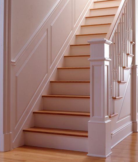 Raised and Recessed Panel Wainscoting | Wainscot Solutions Staircase Wanescoating, Wainscoting Victorian, Paneled Wainscoting, Raised Panel Wainscoting, Panel Wainscoting, Bedroom Wainscoting, Wainscoting Height, Wainscoting Nursery, Wainscoting Kits