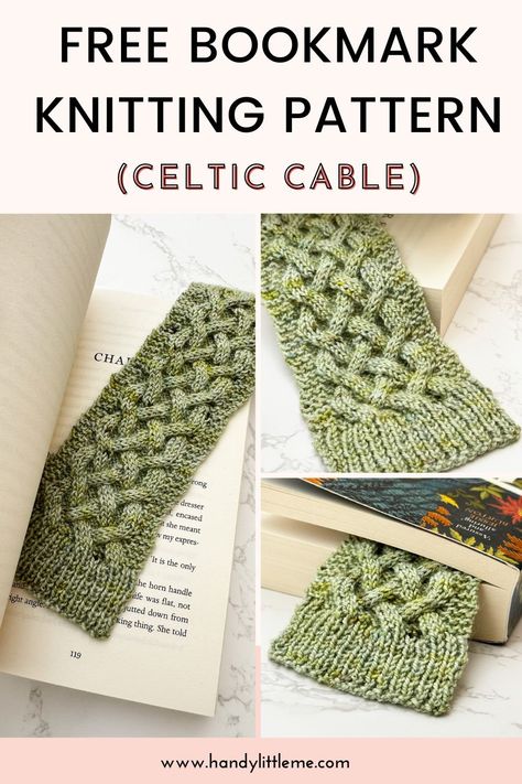 Bookmark Knitting Pattern (Celtic Cable). Make a bookmark from 4-ply yarn with an interesting cable design. Loom Knit Bookmark, Knit Bookmark, Make A Bookmark, Quick Knitting Projects, Knitting Space, Knitting Things, Free Knitting Patterns For Women, Mom Crafts, Knit Accessories