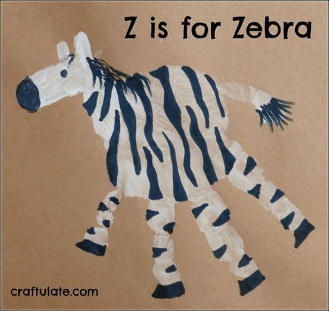 Z is for Zebra.... Animal Handprints Letter Z Handprint, Handprint Animals, Handprint Alphabet, Letter Z Crafts, Animal Crafts Preschool, Jungle Crafts, Zoo Phonics, Zoo Crafts, Abc Crafts