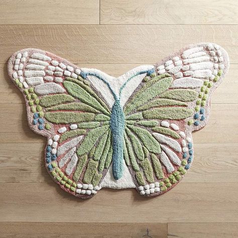 Pier 1 Imports Butterfly Bath Rug #affiliate Alternative Flooring Ideas, Rug Alternative, Butterfly Bath, Butterfly Bathroom, Butterfly Rug, Zimmer Diy, Rug Tufted, Alternative Flooring, Funky Rugs