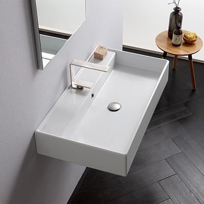 Wall Mounted Bathroom Sinks Glossy Bathroom, Luxury Bathroom Sinks, Wall Hung Sink, Wall Mounted Bathroom Sinks, Drop In Bathroom Sinks, Rectangular Sink Bathroom, Contemporary Bathroom Sinks, Wall Mounted Sink, Bath Sinks