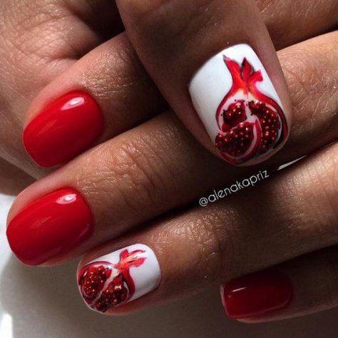 Pomegranate Design, Hand Makeup, Nail Drawing, Nail Art Techniques, Iphone Instagram, Nails 2023, Nail Patterns, Cute Nail Art, Autumn Nails