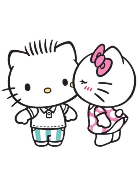 Hello Kitty Kissing Daniel, Hello Kitty Kissing, Hello Kitty Animated, Kitty Gif, Hello Kitty Wedding, Anna Sophia, Creative Writing Lesson, Kitty Theme, Kitty Kisses