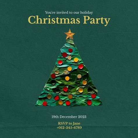 Christmas party Instagram post template, editable text | free image by rawpixel.com Instagram Christmas, Holiday Christmas Party, Best Templates, Instagram Post Template, Youre Invited, Post Templates, Christmas Pattern, Frame Design, Christmas Party