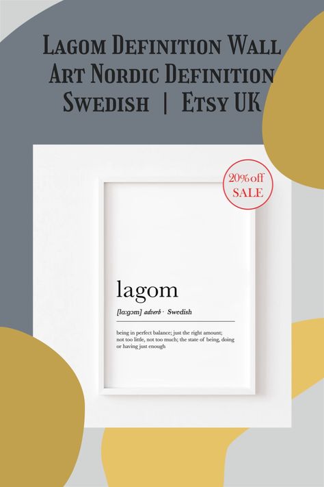 Lagom definition - Wall Art, Nordic definition - Swedish Lagom, Lagom poster - Swedish Art, Nordic Decor, Minimalist, Black and White Definition Wall Art, Swedish Decor, Swedish Art, Minimalist Black And White, Nordic Decor, Scandinavian Art, Decor Minimalist, Word Of The Day, Definition Prints