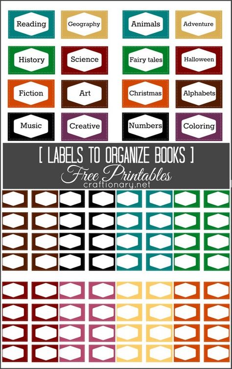 #FREE printable label frames in 9 bright colors. Customize them to organize your office, crafts, books, kids toys and much more... Library Book Labels, Storage Labels, Diy Classroom Decorations, Book Bins, Homeschool Books, Cardboard Box Crafts, Christmas Alphabet, Editable Labels, Free Labels