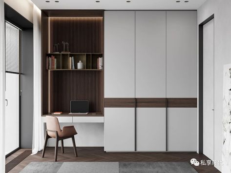 Built In Cupboards Bedroom, Desk Wardrobe, Interior Studio, Study Room Design, Small Apartment Interior, Wardrobe Door Designs, Bedroom Cupboard Designs, Small Home Offices, Closet Layout