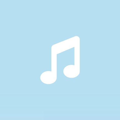 Sky Blue Aesthetic App Icon, Sky Blue Aesthetic Icon, Blue Apple Music Icon, App Icon Sky Blue, Blue App Aesthetic, Sky Blue Icons For Apps, Sky Blue App Icons, Music Logo Aesthetic, Sky Blue Icons