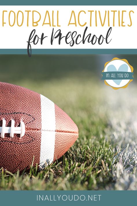 American football on field with yard line marked overlay "Football Activities for Preschool" Football Activities, Football Activity, Preschool Counting, Free Homeschool Printables, Counting Books, Preschool Colors, Activities For Preschool, Football Theme, Football Themes