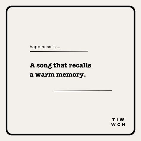 Music has a remarkable ability to evoke emotions and transport us back to cherished memories. This quote celebrates the magical connection between happiness and the melodies that recall warm memories. Each song holds the power to stir our souls, evoking feelings of joy, nostalgia, and a deep sense of comfort. Pin this quote as a reminder to curate a playlist filled with songs that bring back those heartwarming moments. #HappinessThroughMusic #MelodiesOfJoy #WarmMemories #MusicalNostalgia Feeling Nostalgic Quotes, Nostalgia Quotes Feelings, Nostalgia Quotes Memories, Happy Memories Quotes, Memories Caption, Nostalgia Quotes, Nostalgic Quote, Nostalgic Songs, Insta Quotes