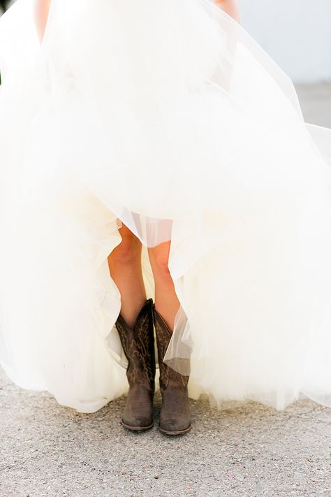 bride wearing boots Bridal Boots, When I Get Married, Gettin Hitched, Country Wedding Dresses, Fairytale Wedding, Wedding Pics, Here Comes The Bride, Farm Wedding, Cowgirl Boots