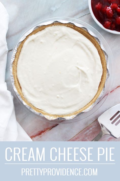 No Bake Cream Cheese Pie, Easy Cream Cheese Pie, Cherry Cheesecake Pie, Cherry Cream Cheese Pie, Cream Cheese Pie Recipes, Cherry Cream Cheese, Cheese Pie Recipe, Night Dessert, No Bake Cherry Cheesecake