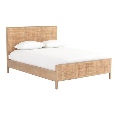 Estimated Ship Date: Mid/Late September Natural mango frames inset woven cane, for a light, textural look with fresh organic allure. Two-panel head and footboards add a detail-rich touch. Dimensions: Twin: W:42.50" x D:79.00" x H:46.50" Queen: W:62.25" x D:83.00" x H:46.50" King: W:78.25" x D:83.00" x H:46.50" Colours: Clt House, Cane Bed, Sixpack Workout, Adjustable Mattress, Mcgee & Co, Salalah, Wood Beds, Twin Bed, Small Decor