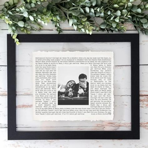 SolidRockDesignCo First Dance Song Photo Frame Gifts For Wedding Photographer, Wedding Song Lyrics Art, 2 Year Anniversary Gifts For Boyfriend, Wedding Photo Decor Home, First Wedding Anniversary Gift For Him, Sentimental Anniversary Gifts, 5 Year Anniversary Gift Ideas For Him, First Wedding Anniversary Ideas, Elopement Gift