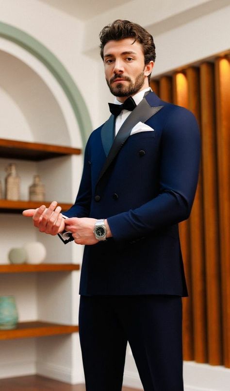 Untitled on Tumblr Black Double Breasted Suit, Navy Tuxedos, Groom Dress Men, Double Breasted Tuxedo, Black And White Tuxedo, Slim Fit Suit Men, Slim Blazer, Wedding Outfit Men, Slim Fit Tuxedo