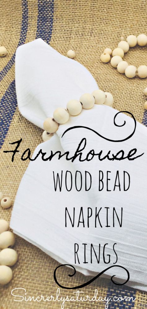 Bead Craft Ideas, Wood Bead Crafts, Bead Napkin Rings, Craft Ideas Easy, Do It Yourself Decoration, Diy Farmhouse Decoration, Wooden Crafts Diy, Boho Crafts, Napkin Rings Diy