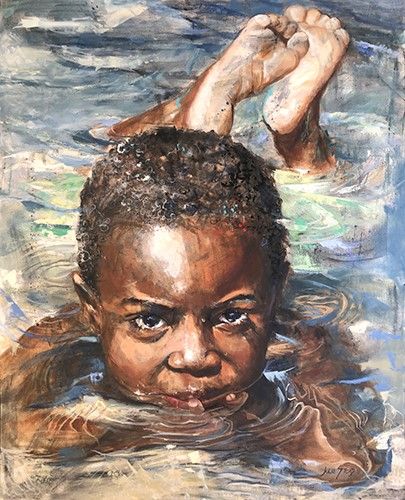 Compelling Portraits of African Children by Julie Stead I Artsy Shark Sea Ripples, African Portraits Art, African Art Paintings, African Children, Black Art Painting, South African Artists, Sand Sea, African Artists, Water Ripples