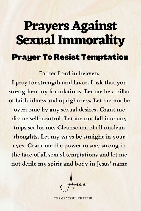 Prayer For Temptation, Pursuing Holiness, How To Resist Temptation, Resist Temptation, Fasting Prayer, The Graceful Chapter, Unclean Spirits, Deliverance Prayers, Prayer For The Day