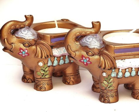 Hand Painted Gold Elephant Tea Light Candle Holder Boho Indian Decor Accents Bohemian Decorations ** To view further for this item, visit the image link. (Note:Amazon affiliate link) Boho Victorian Decor, Elephant Candle Holder, Elephant Candle, Boho Elephant, Elephant Pictures, Hand Painted Candles, Gold Elephant, Tea Light Candle Holder, Painted Candles