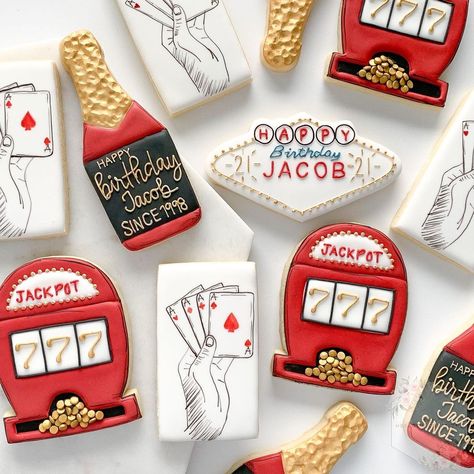 Casino Cookies Ideas, Vegas Themed Cookies, Casino Night Cookies, 40th Birthday Las Vegas, Vegas Cookies, Cosmopolitan Vegas, Birthday Vegas, Vegas Bellagio, What Happens In Vegas