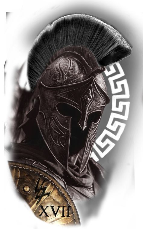 Trojan Warrior Tattoo, Centurion Tattoo, Christian Warrior Tattoo, Warrior Tattoos For Men, Spartan Tattoo Design, Roman Tattoo, Gladiator Tattoo, Greek Goddess Art, Soldier Graphic