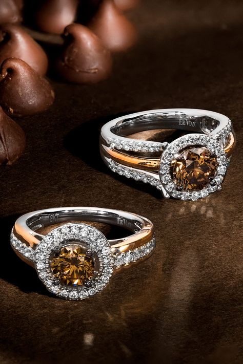 Engagement Rings Chocolate Diamonds, Chocolate Rings Engagement, Chocolate Diamond Engagement Ring, Chocolate Diamond Wedding Rings, Chocolate Diamond Rings, Chocolate Diamond Ring Engagement, Chocolate Rings, Gold Couture, Brown Diamond Engagement Ring