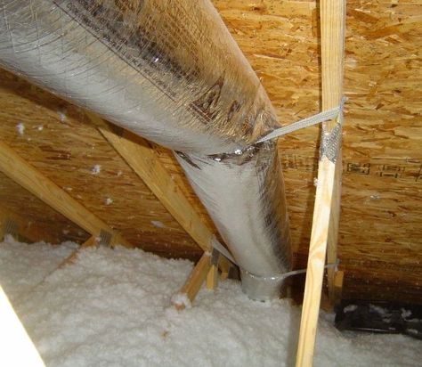 Duct Insulation, Hvac Design, Recessed Can Lights, Blown In Insulation, Hvac Duct, Ducted Air Conditioning, Ceiling Insulation, Attic Insulation, Fiberglass Insulation