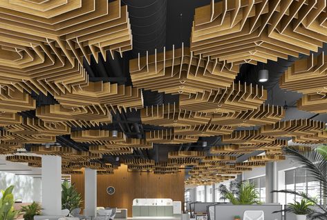 Ceiling Grid Panels - Arktura SoftGrid® 3d Floor Painting, Architecture Ceiling, Acoustic Ceiling Panels, Acoustic Ceiling, System Furniture, Sound Panel, Ceiling Grid, Acoustic Design, Ceiling System