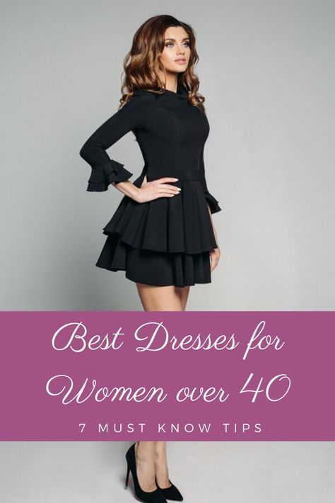 If you’ve felt stuck when it comes to finding the best dresses for women over 40, you’re in the right place. Let’s set the record straight: you can look stylish at any age. Yes, even when you’re over 40!  This can be a special time in your life for a woman, because it’s a new phase of life. While there are certain clothes that begin to air on the side of not being appropriate once you’re over 40, there are a lot more options available than you may realize. Dresses For Women In Their 30s, Party Dresses For Women Over 45, Party Dress Over 40, 40th Birthday Dress For Women, Formal Dress Over 40 Classy, Dresses 40 Year Old, Dresses For Banquet, Cocktail Dress For 40 Year Old Women, Little Black Dress Over 40 For Women