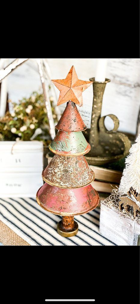 Funnel Christmas Trees, Dollar Tree Christmas Crafts Diy 2023, Funnel Tree, Vintage Christmas Crafts, Diy Tree, Diy Snowman, Dollar Tree Christmas, Cowboy Christmas, Wooden Christmas Trees