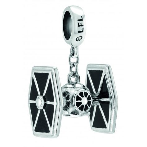 CHAMILIA SILVER HANGING CHARM - STAR WARS - TIE FIGHTER . Brand: Chamilia  Material: Silver  Stone Colour: Black  Stone: Enamel  Charm/Bead Type: Hanging Charm  Manufactures Ref: 2010-3456 Star Wars Tie Fighter, Star Wars Tie, Pandora Star, Star Wars Jewelry, Tie Fighter, Beads Charms, Disney Star Wars, Enamel Charms, Black Stone