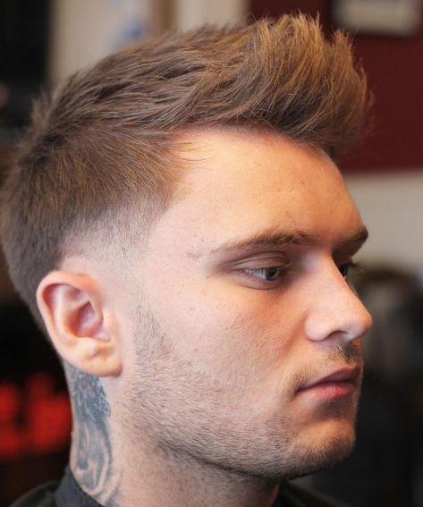 Buzz Cut Faux Hawk Faux Hawk Men, Short Faux Hawk, Fohawk Haircut, Top Hairstyles For Men, Men Braids, Curly Hair Trends, Faux Hawk Hairstyles, Hot Haircuts, Popular Short Hairstyles