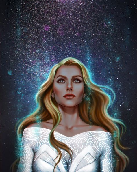 Feyre at Starfall by @13nakahara13 on twitter Sabine Crescent City, Crescent City Fanart, Feyre Archeron, Court Of Thorns And Roses, Crescent City, Crescent, Roses, Blonde, Stars