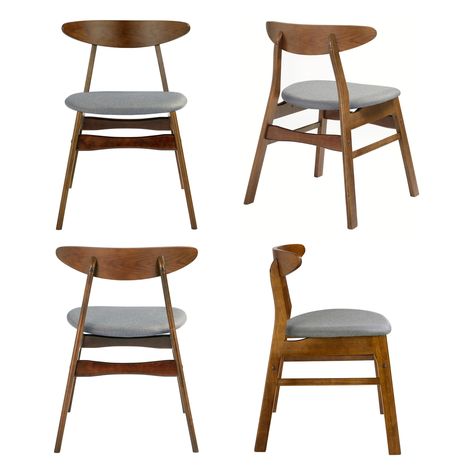 Hollencrest Mid-century Fabric Upholstered Wood Dining Chairs (Set of 4) - Bed Bath & Beyond - 33493033 Modern Dining Chairs Wood, Midcentury Dining Chairs, Dining Chairs Wood, Bedroom Furniture Bench, Stackable Dining Chairs, Dining Chairs Set Of 4, Midcentury Modern Dining Chairs, Wooden Dining Chairs, Wooden Chairs