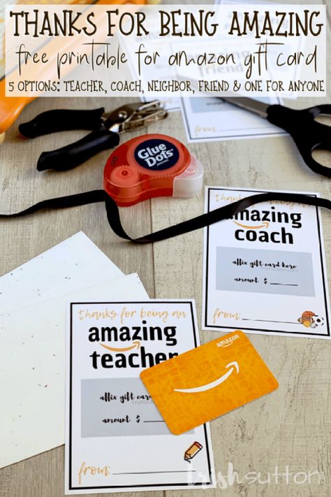 Amazon Gift Card Printable | Thanks For Being Amazing Teacher Thanks For Being Amazing Amazon, Amazon Gift Card Printable Free, Amazon Gift Card Printable, Amazon Christmas Gifts, Amazon Gift Card Codes, Amazon Card, Free Amazon Gift Card, Appreciation Ideas, Gift Card Design