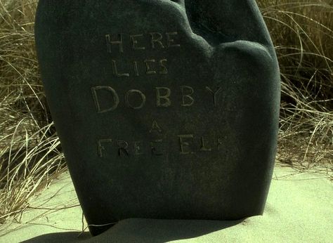 Harry Potter...Dobby laid to rest. When Dobby died, it broke my heart. Harry's name was Dobby's first sentence, and it was his last. R.I.P Dobby the free Elf Dobby Quotes, Harry Potter Prequel, Harry Potter Wiki, Slytherin And Hufflepuff, Dobby Harry Potter, Harry Potter Hermione Granger, Harry Potter Halloween, Bellatrix Lestrange, Harry Potter Hermione