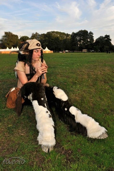 Satyr Art Reference, Deer Legs Cosplay, Saytr Cosplay Male, Ram Human Hybrid, Faun Oc, Satyr Cosplay, Faun Cosplay, Satyr Costume, Faun Costume