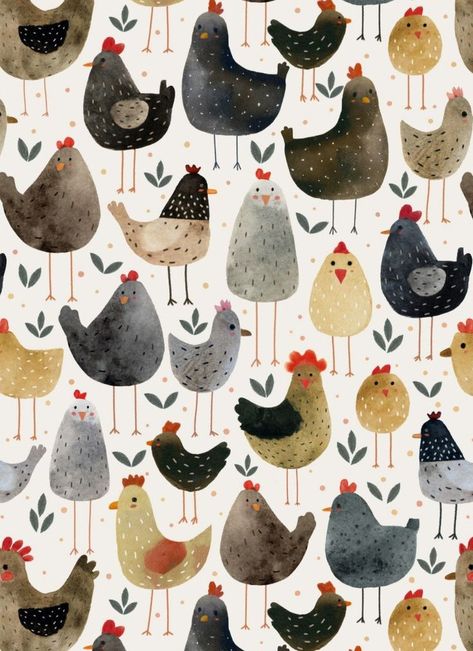 Chicken Iphone Wallpaper, Chicken Phone Wallpaper, Chicken Background Wallpaper, Chicken Wallpaper Iphone, Chicken Illustration Cute, Cute Chicken Art, Chicken Bedroom, Chicken Mural, Chicken Decor Kitchen