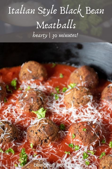 Black Bean Meatballs Vegan, Traditional Meatballs, Black Bean Meatballs, Bean Meatballs, Spaghetti Bolognese Recipe, Meatless Meatballs, Vegetarian Meatballs, Healthy Vegan Dinner Recipes, Fasting Recipes