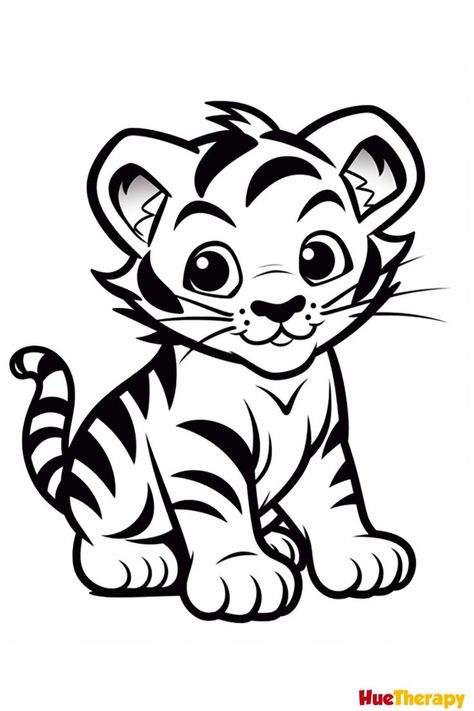 12 Free Printable Tiger Coloring Pages for Kids Tiger Family Drawing, Tiger Coloring Pages Free Printable, Tiger Outline Drawing, Olivia Drawing, Tiger Drawing Easy, Tiger Drawing For Kids, Cute Tiger Drawing, Tiger Cartoon Drawing, Tiger Template