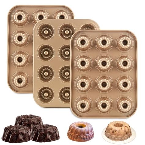 YAYODS-Baking-12-Cavity-Non-Stick-Jellies Bite Size Cupcakes, Tube Cake, Bundt Cake Pans, Tube Cake Pan, Mini Cake Pans, Mini Bundt, Mini Bundt Cakes, Bundt Cake Pan, Cake Molds