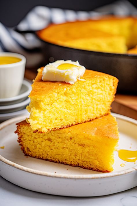 Indulge in nostalgia with Grandma’s Buttermilk Cornbread, a classic American favorite! This golden, sweet-savory creation is ready in just 40 minutes. Perfect for breakfast or as a tasty appetizer. Pin it now and delight your taste buds! Golden Sweet Cornbread, How To Make Cornbread, Chicken Melts, Buttermilk Cornbread, Chicken Recipes Boneless, Quick Treats, Creative Snacks, Corn Bread Recipe, Food Help